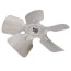 9" Aluminum 5 Blade CCW Fan Blade, 1/4" Bore (w/ Hub)