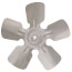 9" Aluminum 5 Blade CCW Fan Blade, 1/4" Bore (w/ Hub)