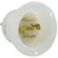 30A, 277/480V 3-Phase Y, NEMA L22-30P, 4P, 5W, Flanged Inlet Locking Receptacle, Grounding (White)