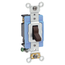 15A, 120/277V Toggle Double-pole AC Quiet Switch, Extra Heavy Duty Spec Grade, Self Grounding, Back & Side Wired (Brown)