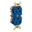 Duplex Receptacle Outlet, Extra  Smooth Face, 20A, 125V Back or Side Wire, NEMA 5-20R, 2-Pole, 3-Wire, Self-Grounding (Blue)