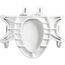 Independence Assist Standard Height Premium Elongated/Round Plastic Toilet Seat, Support Arms (White)