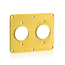 2-Gang Two 1.56" Single Receptacle Coverplate (Yellow)