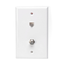 Standard Telephone Wall Jack, 6P6C X F, Screw Terminals (White)