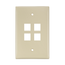 Midsize Single-Gang Quickport, Wallplate, 4-port (Ivory)
