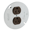 Duplex Receptacle Outlet,  Mounted to 4" Cover, 15A, 125V Side Wire, NEMA 5-15R, 2-Pole, 3-Wire (Black)