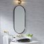 Essential 20" x 40" Capsule Framed Mirror, Matte Black, K-26051-BLL
