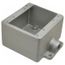 1/2" Deep 2 Gang Cast Device Box, Gray Iron Zinc Plated, Dead End, FD12-TB