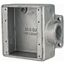 1" Shallow 2 Gang Cast Device Box, Gray Iron Zinc Plated, Dead End, FS32-TB