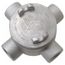 3/4" Ductile Iron GUAX Hazardous Location Conduit Outlet Box w/ Aluminum Cover, 13.3 Cubic Inch, GUAX26-TB
