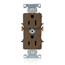 Duplex Receptacle Outlet,  Smooth Face, 15A, 125V Side Wire,NEMA 5-15R, 2-Pole, 3-Wire, Self-Grounding (Brown)
