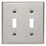 2-Gang Toggle Switch Wallplate, Standard Size, Magnetic Stainless Steel