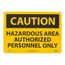 10" High Caution Hazardous Area Authorized Personnel Only Aluminum Sign, C101AB
