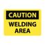 10" High Caution Welding Area Aluminum Sign, C362AB