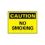 10" High Caution No Smoking Aluminum Sign, C49AB