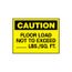 10" High Caution Floor Load Not to Exceed Lbs/sq Ft Aluminum Sign, C87AB