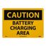 10" High Caution Battery Charging Area Aluminum Sign, C97AB