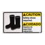 10" x 18" Caution Safety Shoes Required Zapatos De Seguridad Requeridos Plastic Sign, CBA11R