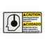10" High Caution Hearing Protection Required Beyond This Area Plastic Sign, CBA2R