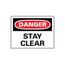 10" High Danger Stay Clear Aluminum Sign, D105AB