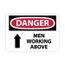 10" x 14" Danger Men Working Above Aluminum Accident Prevention Sign, D125AB