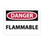 10" x 14" Danger Flammable Rigid Plastic Fire Sign, D126RB