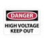 10" High Danger High Voltage Keep Out Aluminum Sign, D139AB