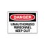 10" High Danger Unauthorized Personnel Keep Out Aluminum Sign, D143AB
