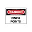 10" x 14" Danger Pinch Points Aluminum Sign, D149AB
