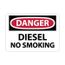 10" High Danger Diesel No Smoking Aluminum Sign, D18AB