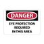 10" High Danger Eye Protection Required in This Area Aluminum Sign, D201AB