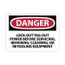 10" High Danger Lockout/tagout Before Servicing Aluminum Sign, D303AB