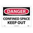 10" x 14" Danger Confined Space Keep Out Aluminum Accident Prevention Sign, D372AB