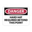 10" x 14" Danger Hard Hat Required Beyond This Point Aluminum Accident Prevention Sign, D389AB