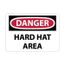 10" High Danger Hard Hat Area Aluminum Sign, D46AB