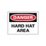 14" High Danger Hard Hat Area Aluminum Sign, D46AC