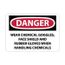 10" High Danger Wear Chemical Goggles Face Shield and Rubber Gloves Aluminum Sign, D625AB