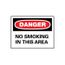 10" High Danger No Smoking in This Area Aluminum Sign, D80AB