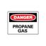 10" High Danger Propane Gas Aluminum Sign, D84AB