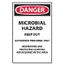 17" High Danger Microbial Hazard Keep Out Authorized Personnel Paper Sign, D895-ACCUFORM