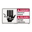 10" High Danger Electrical Hazard Plastic Sign, DBA12R