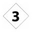 7" x 7" 3 Vinyl Hazardous Material Label, DCN63