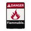 14" x 10" Danger Flammable Plastic Fire Sign, DGA15RB