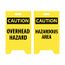 20" x 12" Caution Overhead Hazard Caution Hazardous Area Floor Sign, FS18