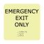 8" x 8" Emergency Exit Only Plastic Exit Sign, GADA100BK
