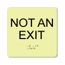 8" x 8" Not an Exit Plastic Glow-In-The-Dark Exit Sign, GADA112BK