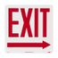 10" x 10" Rigid Plastic Glow-In-The-Dark Exit Sign, GL17R