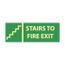 5" x 14" Plastic Stairs to Fire Glow-In-The-Dark Exit Sign, GL320R