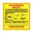 6" x 6" Hazardous Waste State & Federal Law Prohibits Improper Hazardous Material Label, HW15