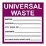 6" x 6" Universal Waste Vinyl Shipping & DOT Label, HW30SL25